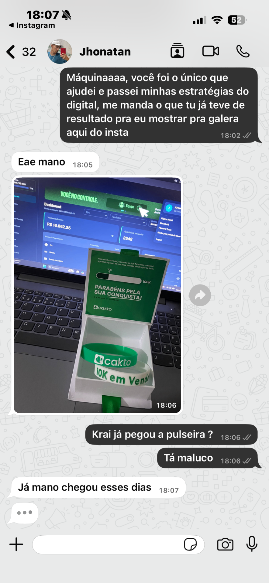 Feedback de aluno - Jhonatan