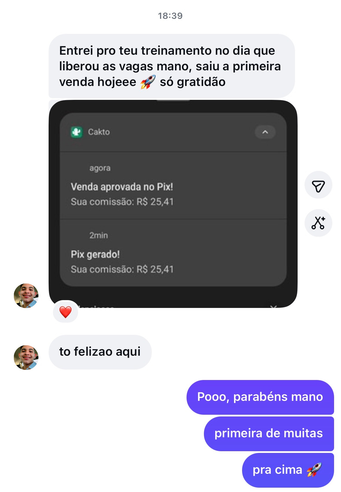 Feedback de aluno - Primeira venda
